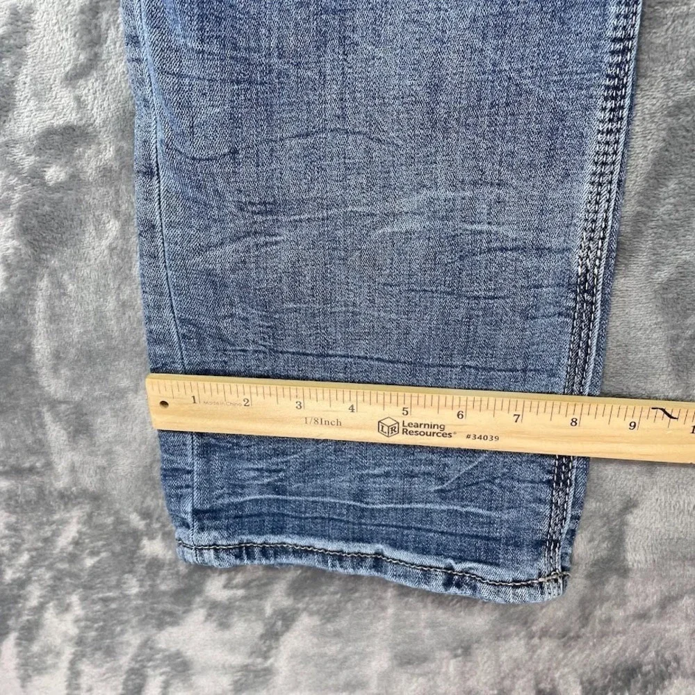 BKE Tyler Straight Jeans Mens 36x32 Fits 36x30 Blue Stretch Stretch Whiskers
